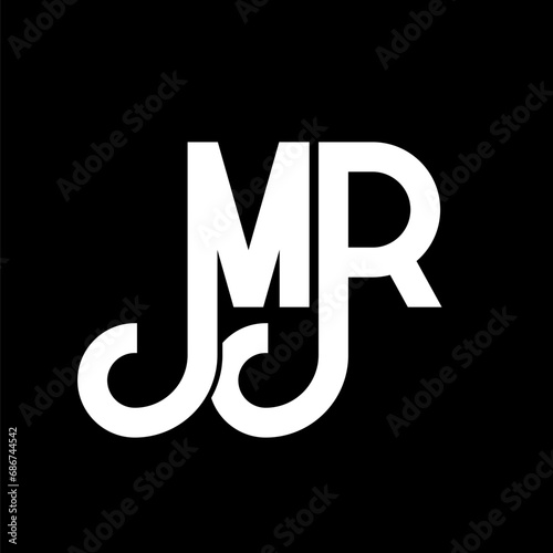 MR Letter Logo Design. Initial letters MR logo icon. Abstract letter MR minimal logo design template. M R letter design vector with black colors. mr logo