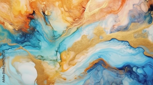 Natural luxury abstract fluid art painting Ai Generative