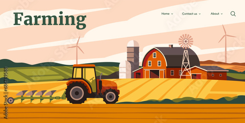 Farming and Agriculture vector concept