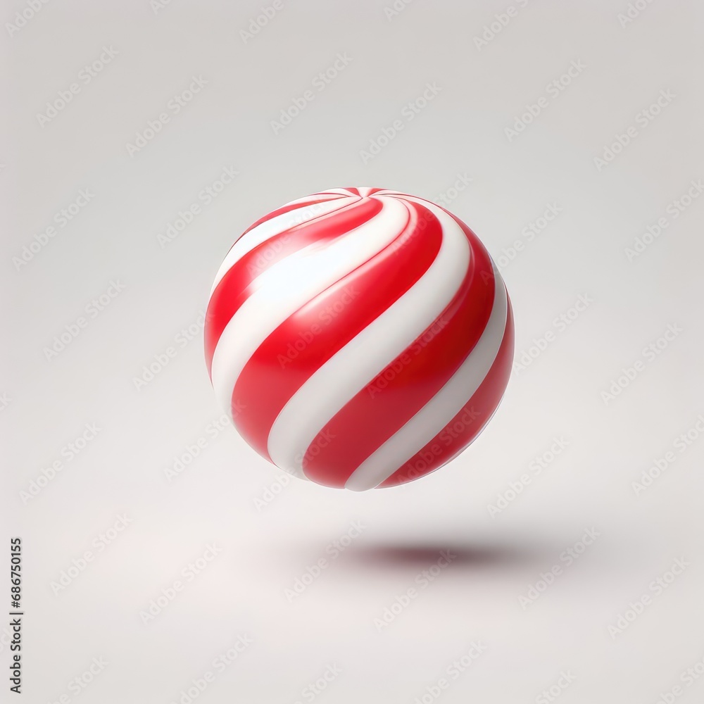 red and white candy isolated white