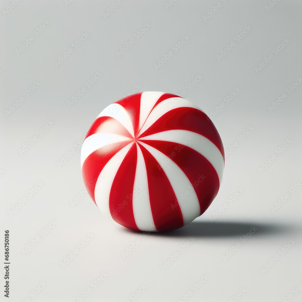 red and white candy isolated white