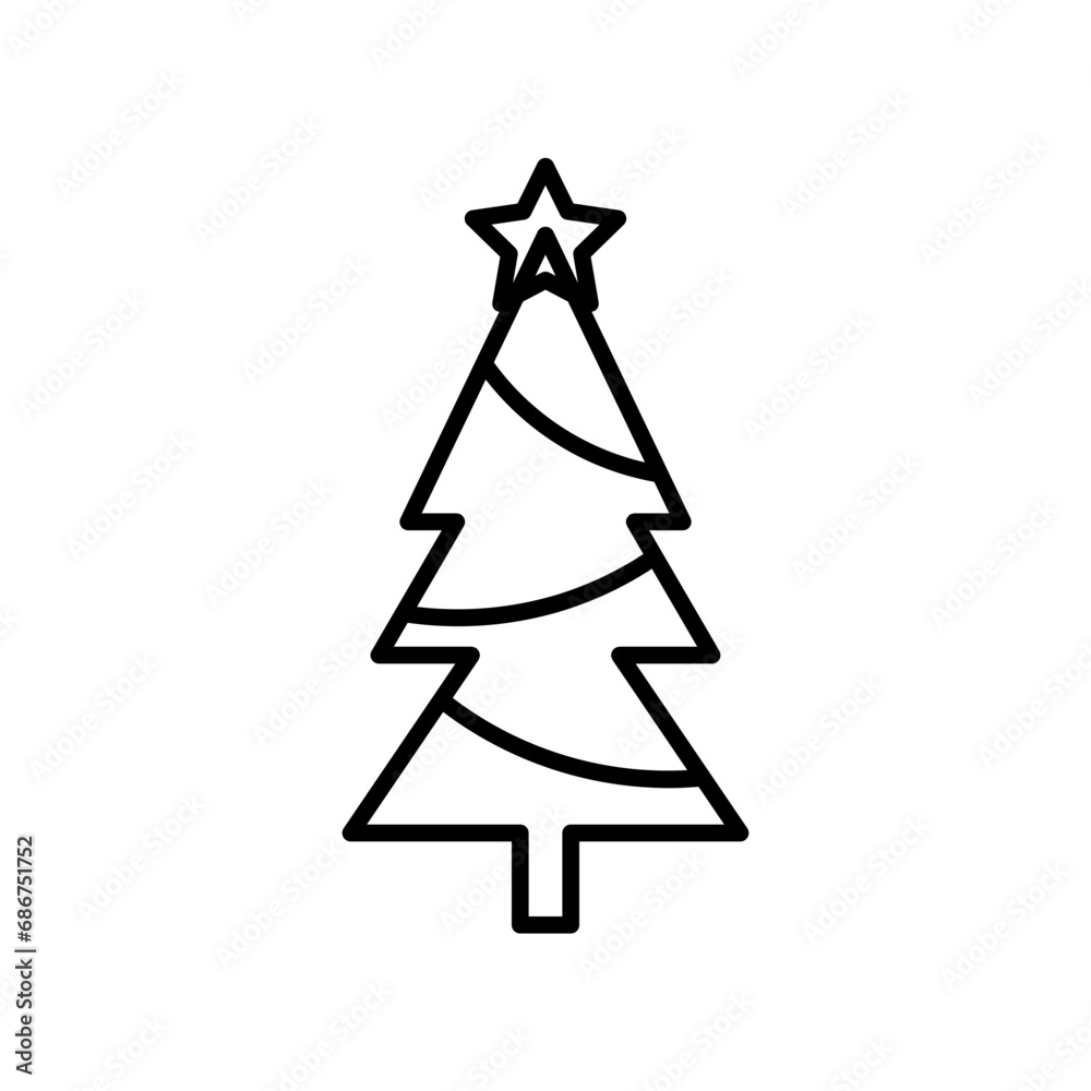Christmas tree line icon Christmas tree line icon