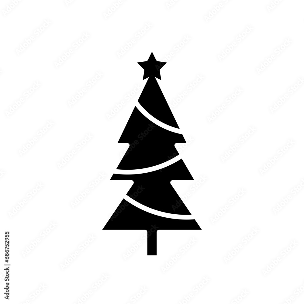 Fototapeta premium Christmas tree glyph icon