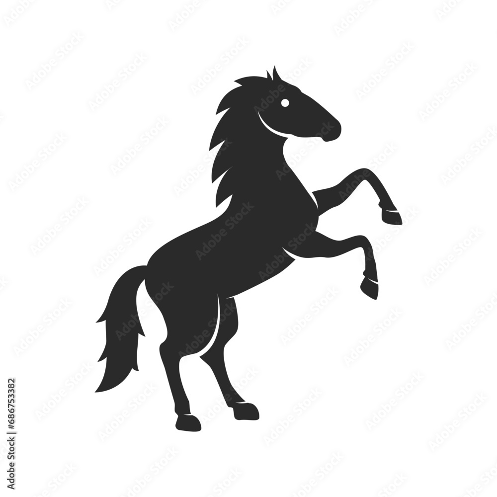 Obraz premium Horse logo. Horse silhouette for Coat of Arms. Heraldic symbol. Horse crest logo. Vector illustration