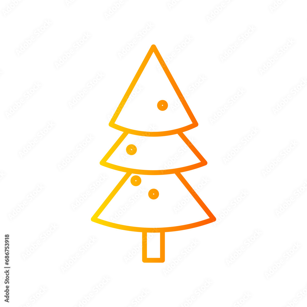 Christmas tree gradient icon