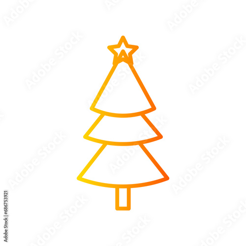 Christmas tree gradient icon