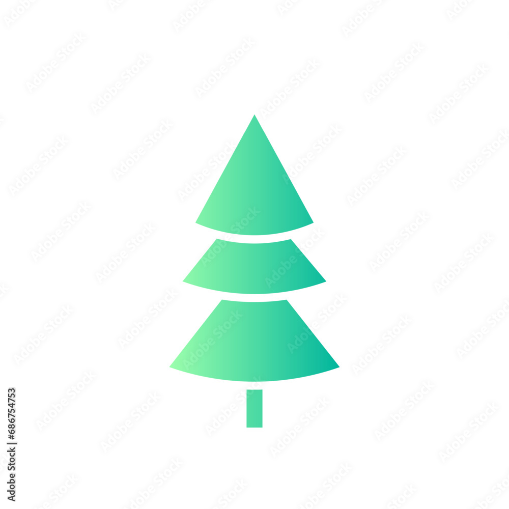 Obraz premium Christmas tree gradient icon