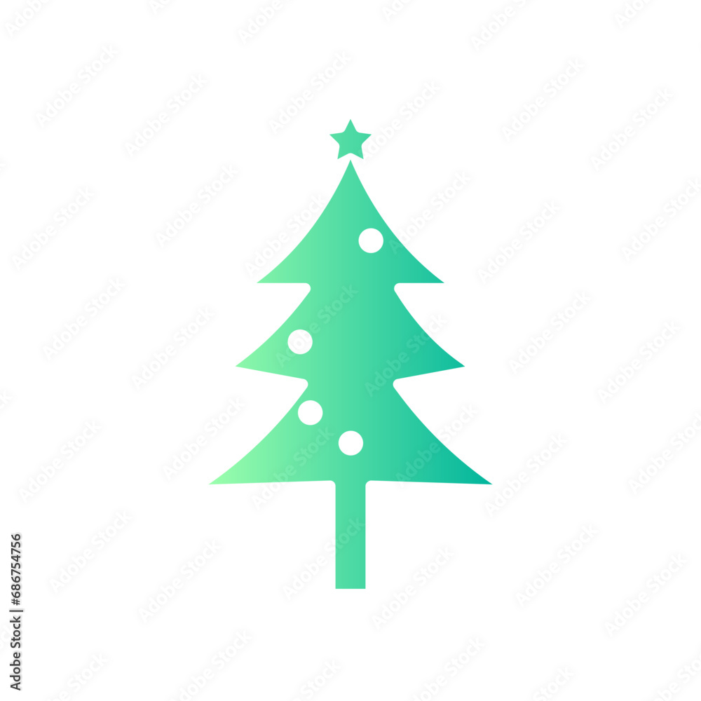 Obraz premium Christmas tree gradient icon
