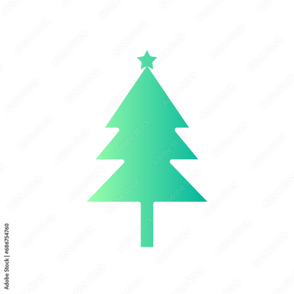 Christmas tree gradient icon