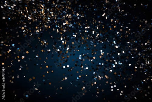 Sparkling Confetti Shower on Silvester Midnight, Midnight Sky, Celebration, Festive, Event