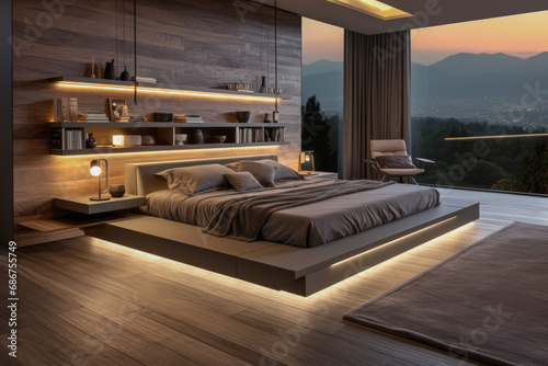 Spacious modern luxury bedroom 
