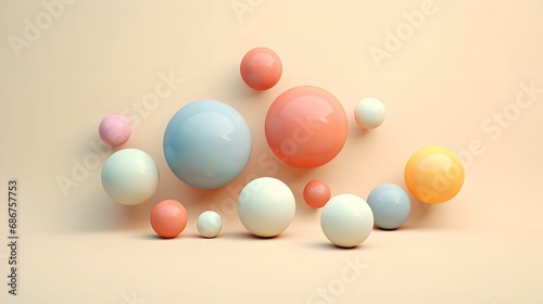 Minimalistic Pastel 3D Spheres  Geometric  Abstract  Background  Sleek