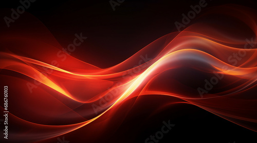 Vibrant Abstract Fire Background: Smooth Lines and Dynamic Energy - Modern Artistic Illustration of Blazing Flames for Creative Wallpaper and Powerful Design Concepts. © Sunanta