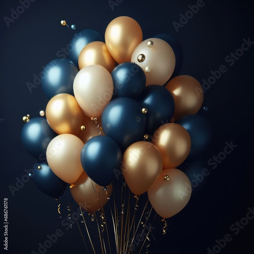 background with balloons and stars