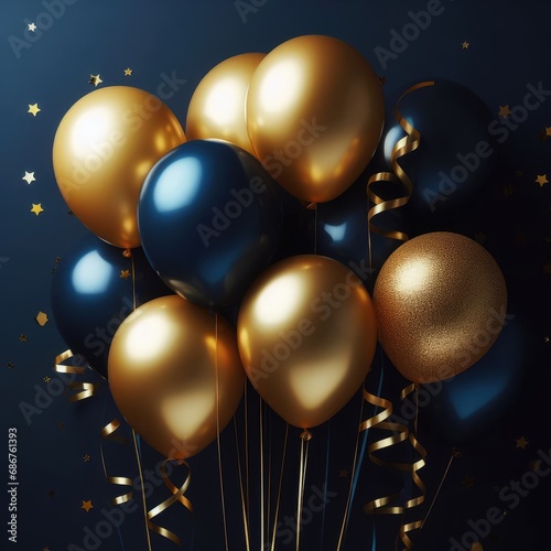 background with balloons and stars