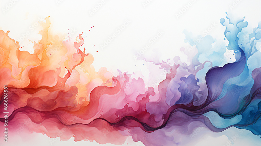 Colorful watercolor with gradient texture background, Colorful smooth background and texture for text, Beautiful light colorful aquarelle paper, Rainbow, AI Generated