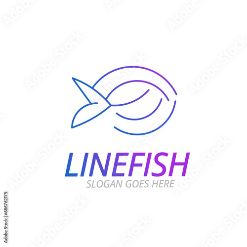 Modern creative Linear Fish Logo design