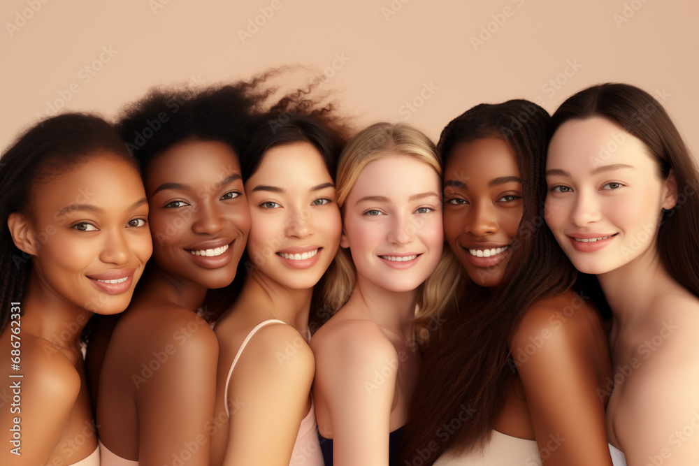 Happy women of diverse ethnicities Happy women of diverse ethnicities