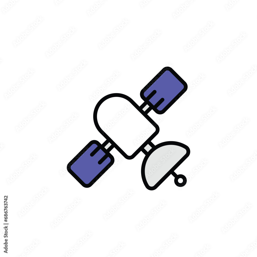 Setallite icon design with white background stock illustration