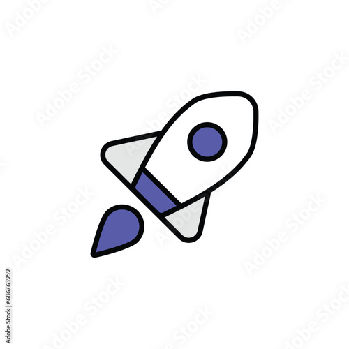 Space Craft icon design with white background stock illustration