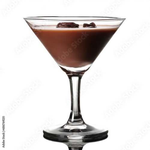 Chocolate martini isolated on white background