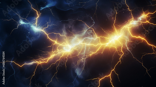 Dynamic Energy Patterns Created by Electric Sparks Background
