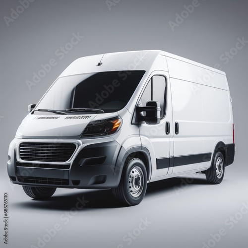 white delivery van isolated grey © Садыг Сеид-заде