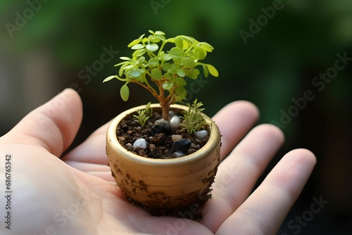 Sprouting Tiny Earth in Small Pot, Plant, Growth, Nature, Green