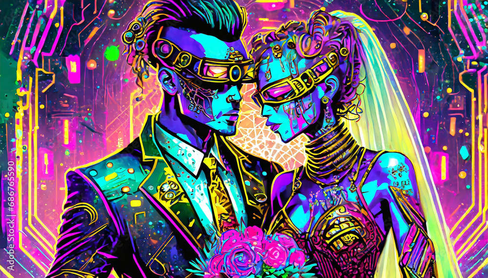 Fototapeta premium mysterious space wedding.