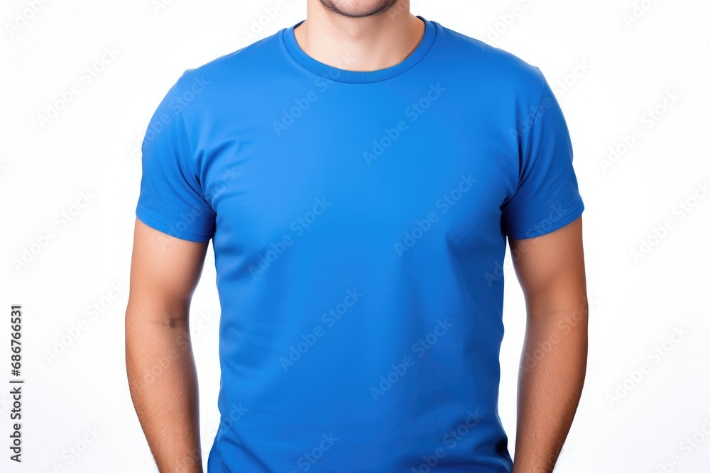 Blue T-Shirt mockup template for design. Blue T-Shirt mockup template for design.