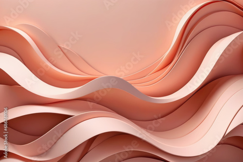 Soft and intricate pastel peach color waves in paper cut design bring a unique texture and visual interest to your creative projects.