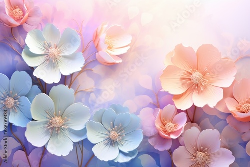 background with flowers in soft pastel colors. © dashtik