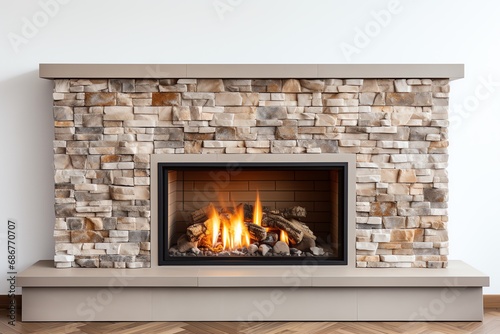 a fireplace with fire in it
