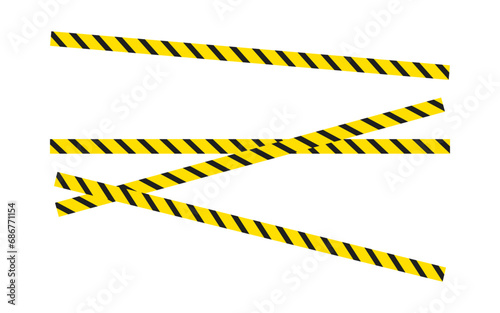 Yellow and black warning tapes, vector sale tape. Custom line for marketing sign, symbol. Signal protective tape for shopping, sales and discounts, striped sale bands. Black Friday. Cyber Monday.