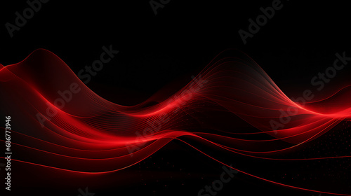 Bold Red Lines on Dark Background: Abstract Artistic Composition with Vibrant Patterns - Modern Digital Design for Trendy Minimalist Illustrations and Contemporary Backdrops.