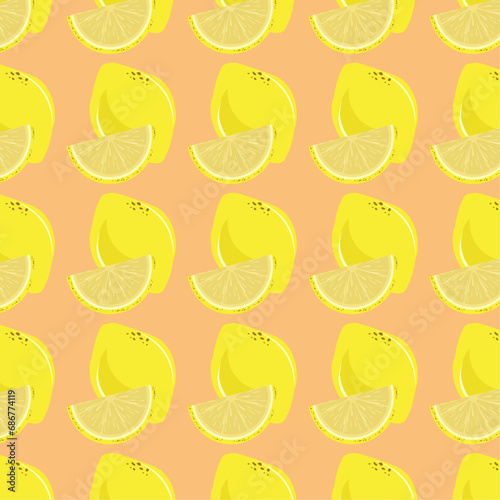 Yellow lemon pieces texture and pattern design  lemons pieces cut on isolated background