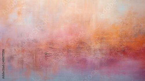 an exquisite textured abstract painting, its surface adorned with rich layers of pink, blue, and orange paint. The interplay of colors and textures is a feast for the eyes.