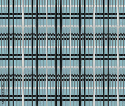 Knitting cage background in abstract style on a blue background.