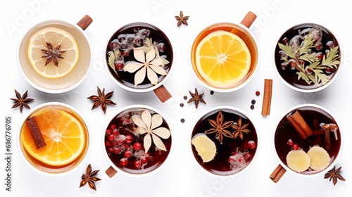 Sip on a herbal concoction featuring the warmth of cinnamon, the zestiness of lemon, and the fruity infusion of berries, creating a delightful and refreshing beverage.AI Generated
 photo