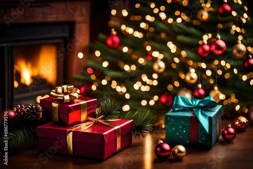 christmas tree and gifts