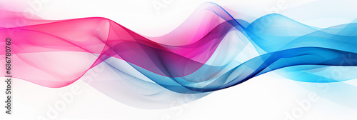 abstract geometric Curve lines on white background, in the style of double exposure, magenta and blue created with Generative Ai