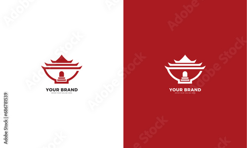 Asian bowl logo, vector graphic design	