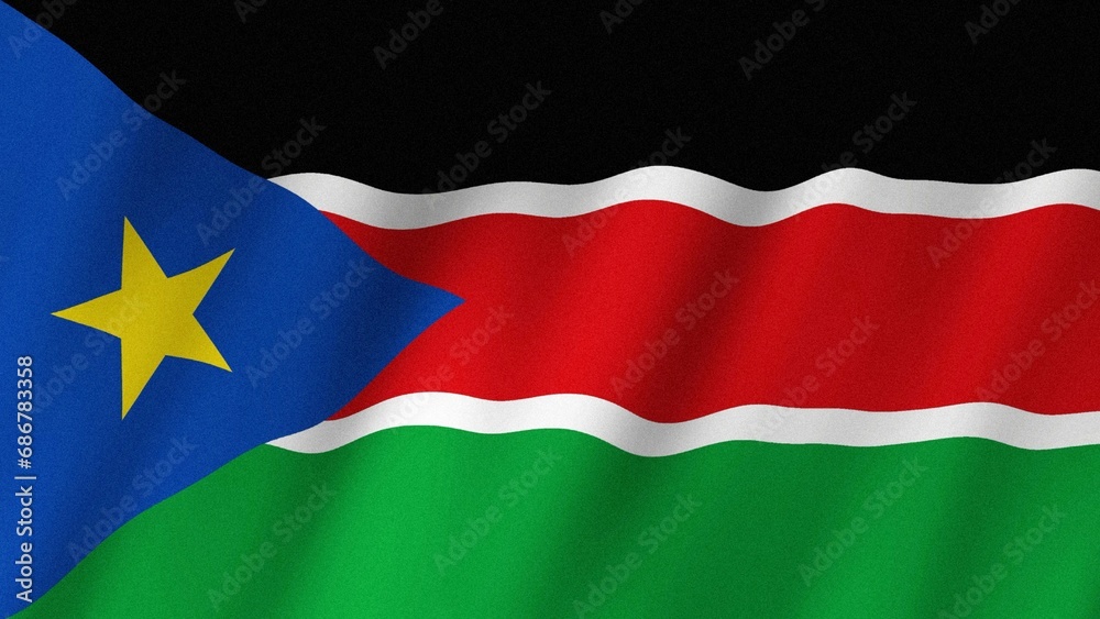 South Sudan flag waving in the wind. Flag of South Sudan images South Sudan flag waving in the wind. Flag of South Sudan images