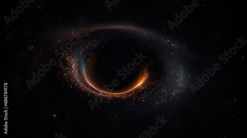 Black hole in the galaxy  Black hole system. Deep space black hole. Singularity of massive black hole. 