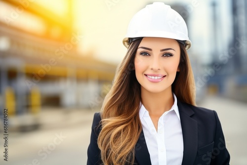 Female Leadership in Action: A Confident Engineer Ensures Safety and Excellence in Construction Operations