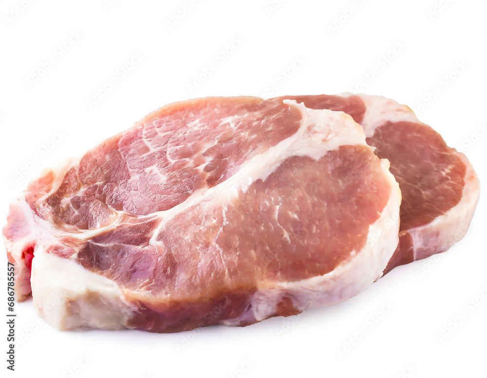 Pork chop isolated on white background, cutout 