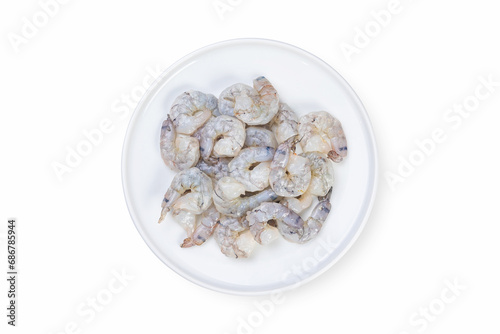 Seafood on a white plate. White background
