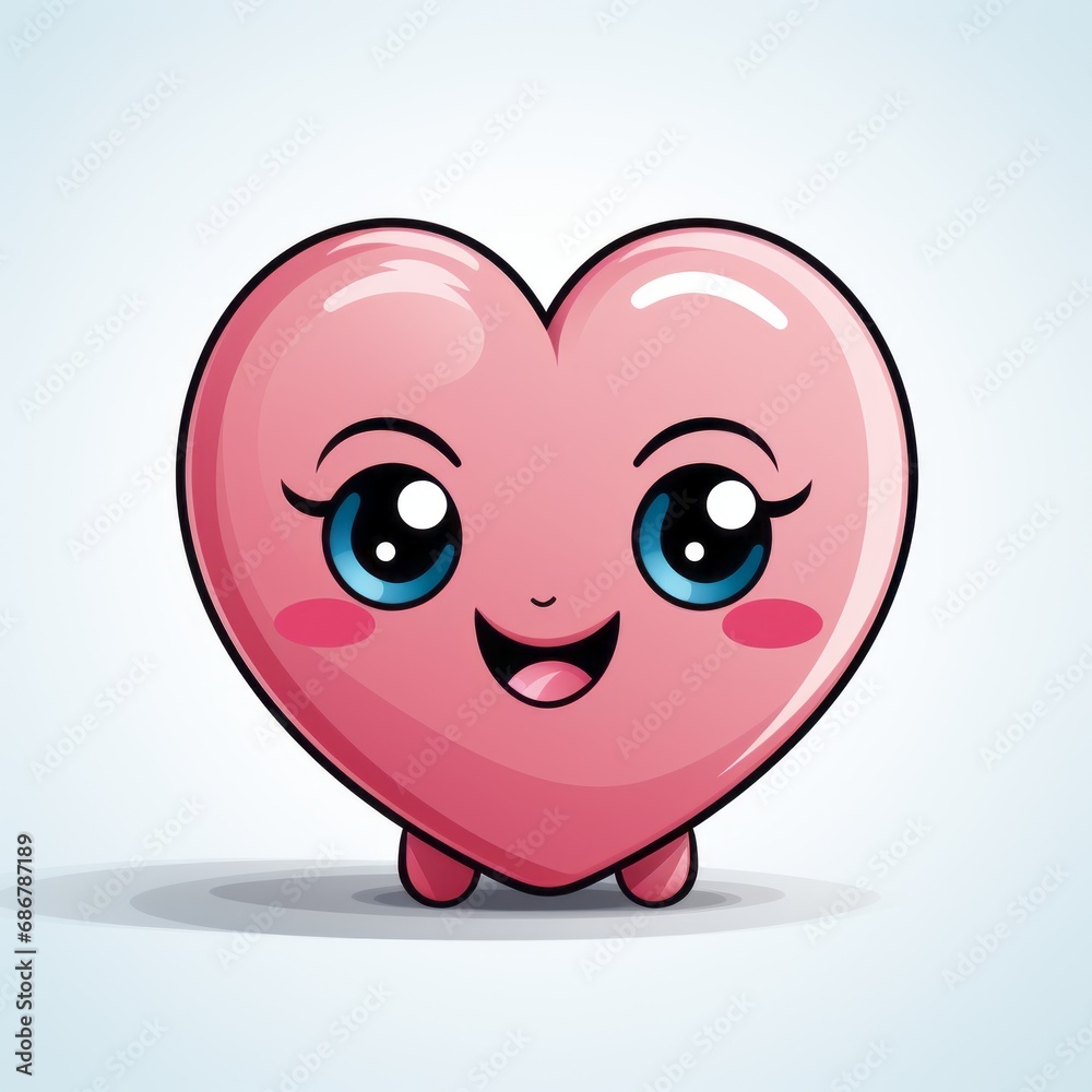 Fototapeta premium a cute little heart with eyes