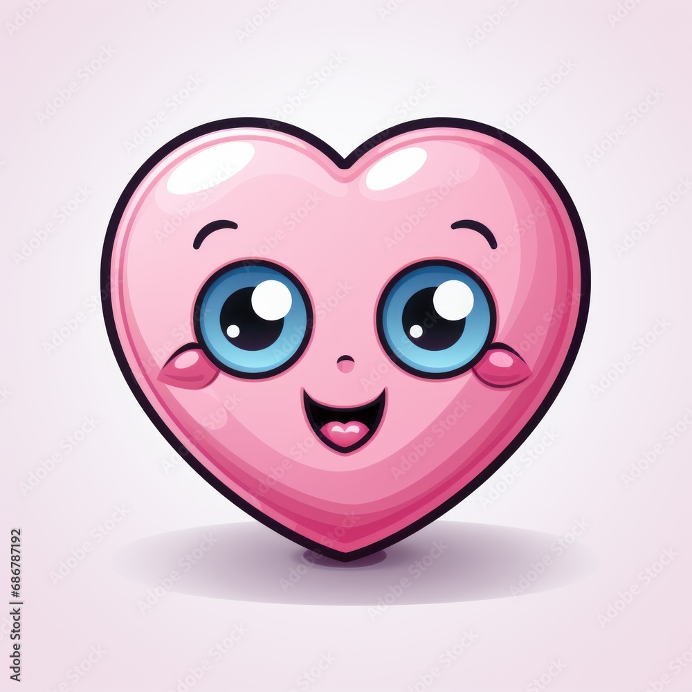 Fototapeta premium a cute little heart with eyes
