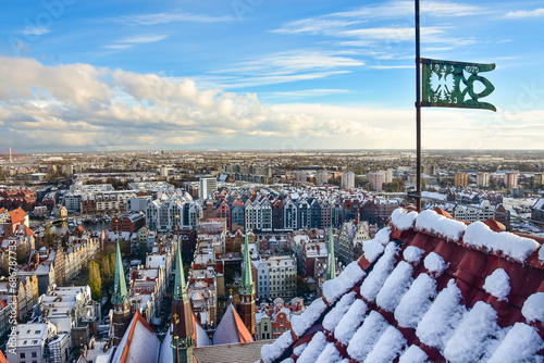 Panorama of the old town of Gdansk, Poland